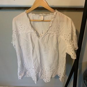 White eyelet blouse